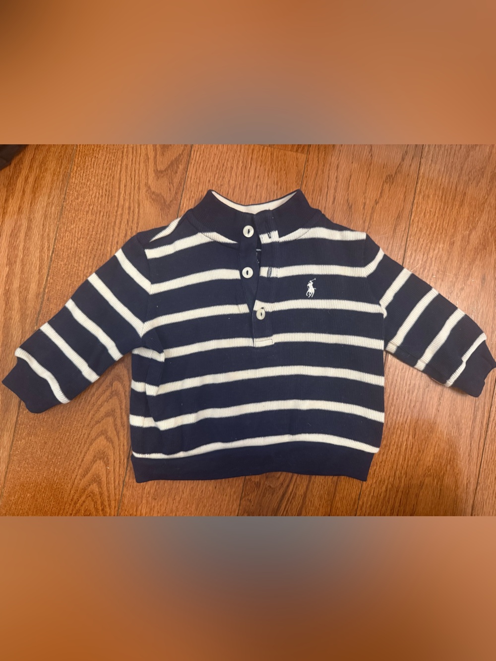 Ralph Lauren Navy & White Striped Polo Sweater